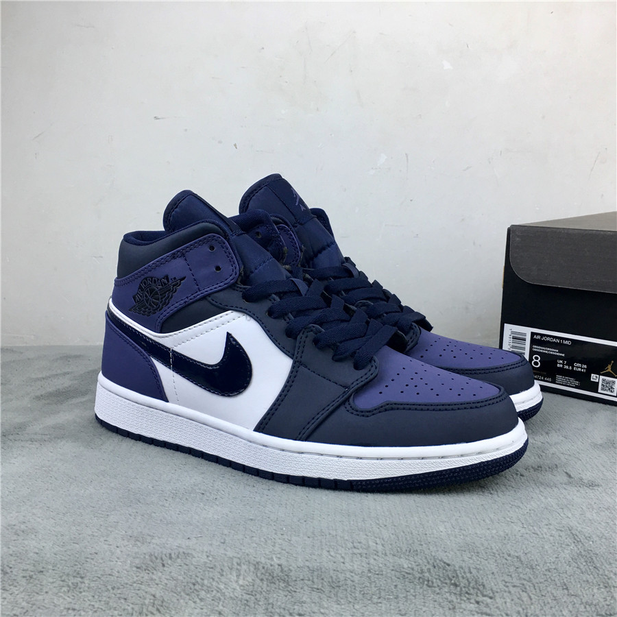 Women 2019 Air Jordan 1 Mid Sanded Purple Shoes - Click Image to Close